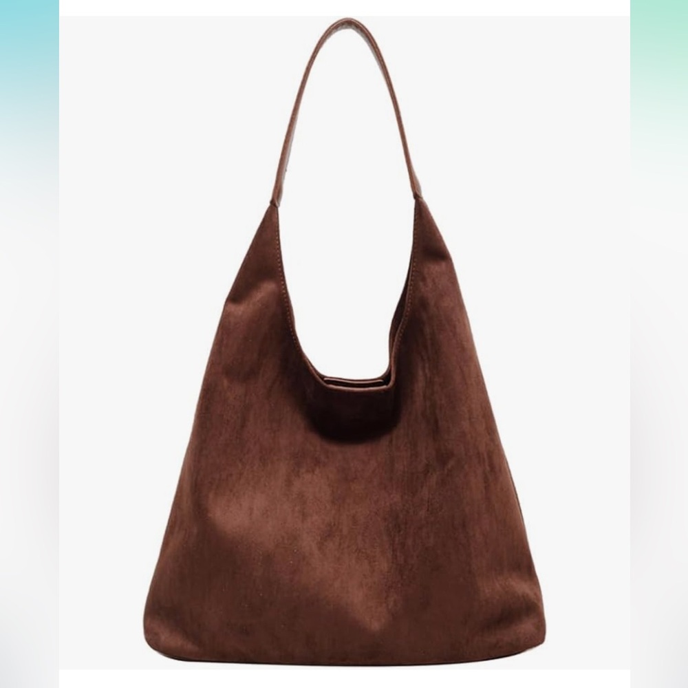 Amazon Hobo Faux Suede Bag, Coffee